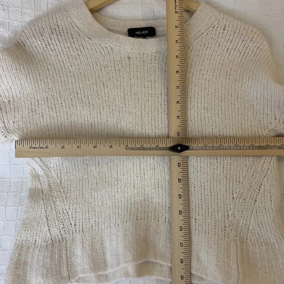ME+EM Women's Jumper S White Cashmere with Silk Round Neck Pullover - Picture 10 of 12